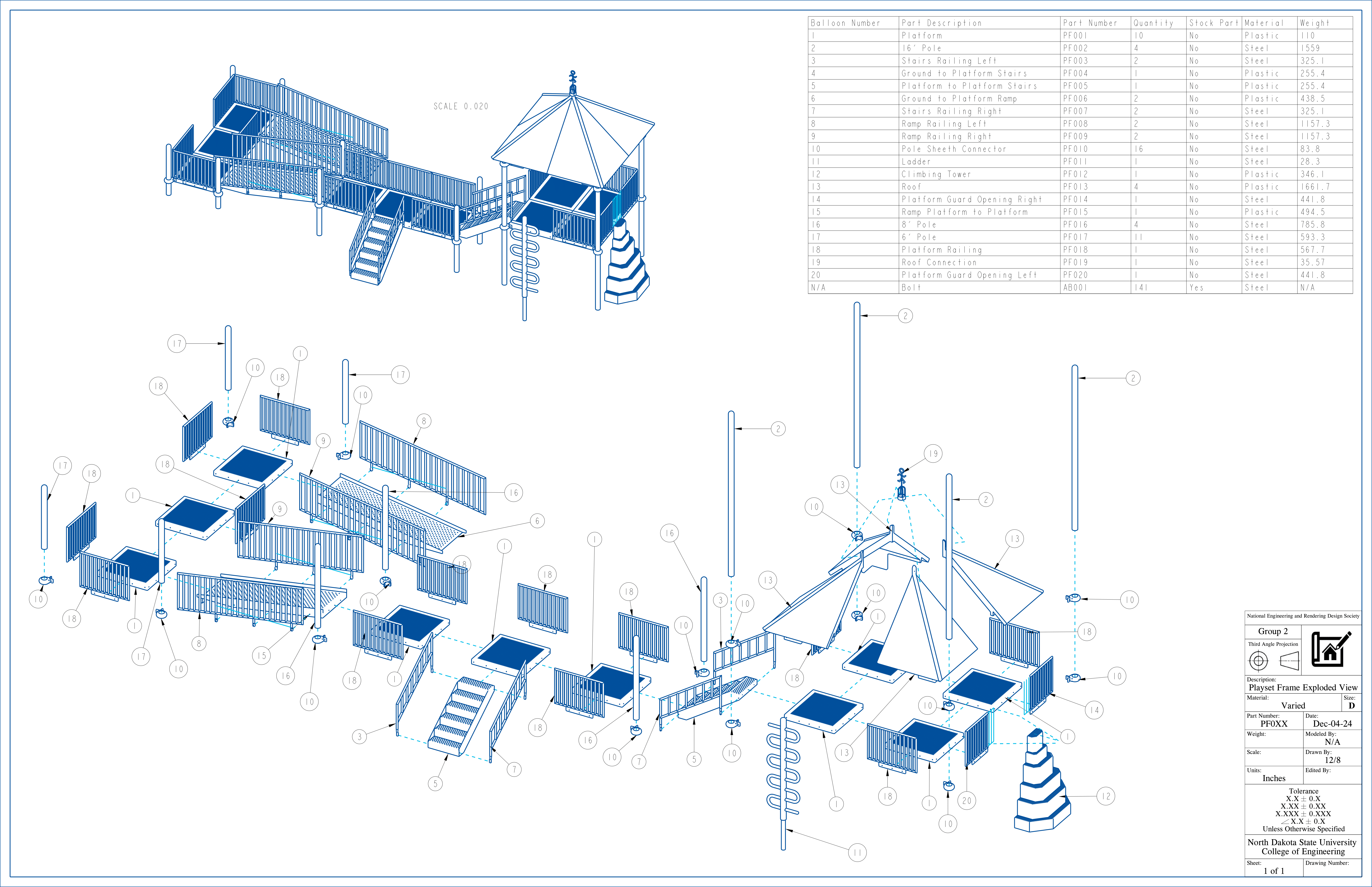 Asembled playground drawing